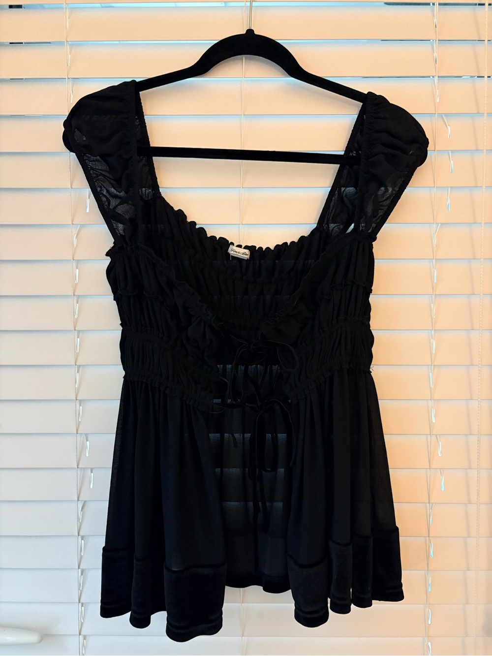 Kimchi Blue Black Ruffled Off-Shoulder Top